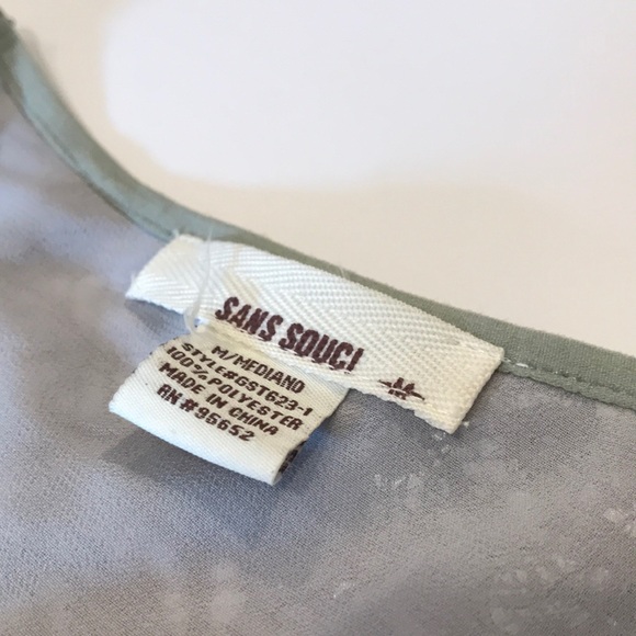 SANS SOUCI Gray Sequined Crop Top sz Med - Picture 5 of 8